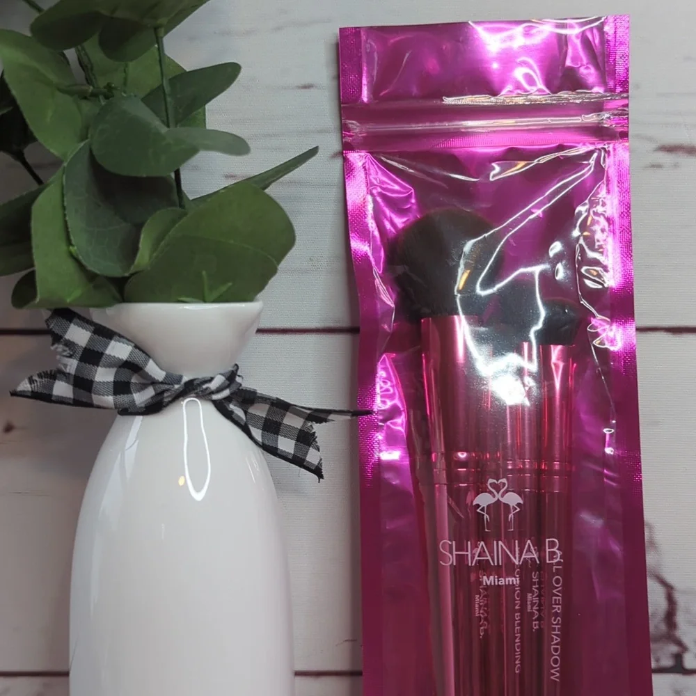 Shaina B. Miami Fab 5 Pink Piece Essentials Brush Set Full Size New in Packaging